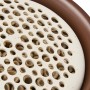 Detailansicht: Elho Bienenhotel Organic, braun-weiß, mit vielen kleinen Löchern.
