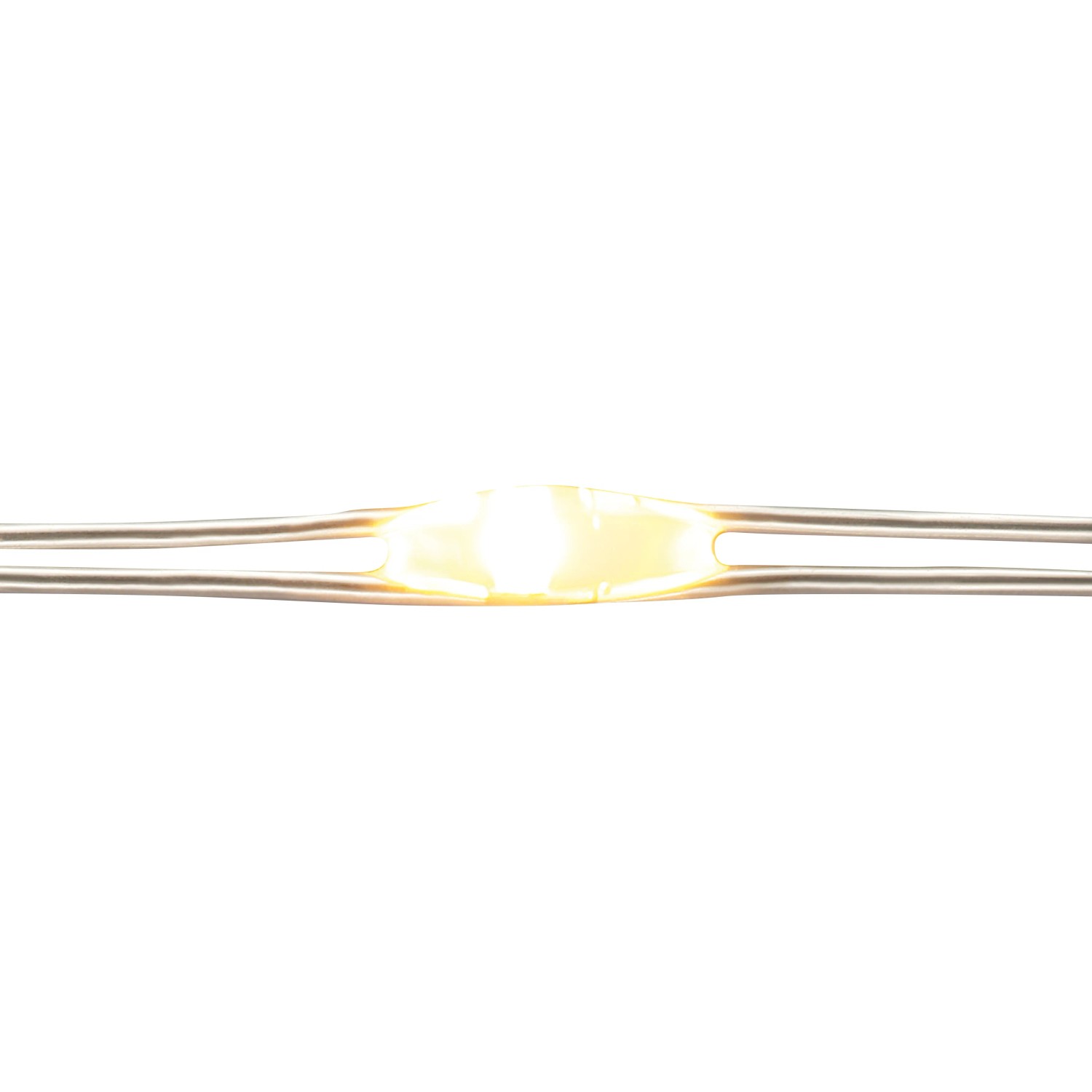 Detailaufnahme: Warmweiße LED einer transparenten Eisregenkette, 6,9 m lang, für stimmungsvolle Lichteffekte.