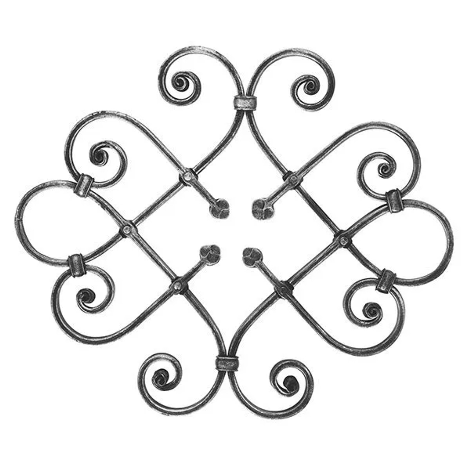 FeNau Schwerbarock Maße 405x480 mm Material 16x8 mm Gerillt Stahl S235JR Roh