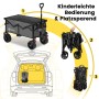 Sekey XXL Bollerwagen, faltbar, grau, 150L. Campingwagen mit Bremsen und Stauraum im Kofferraum.