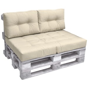 Beautissu Palettenkissen ECO Elements Natur, 2-teiliges Set für Palettenmöbel.