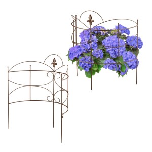 Relaxdays Staudenhalter Eisen Braun Zweiteilig 59,5 cm x 53 cm x 27 cm 1,5 kg