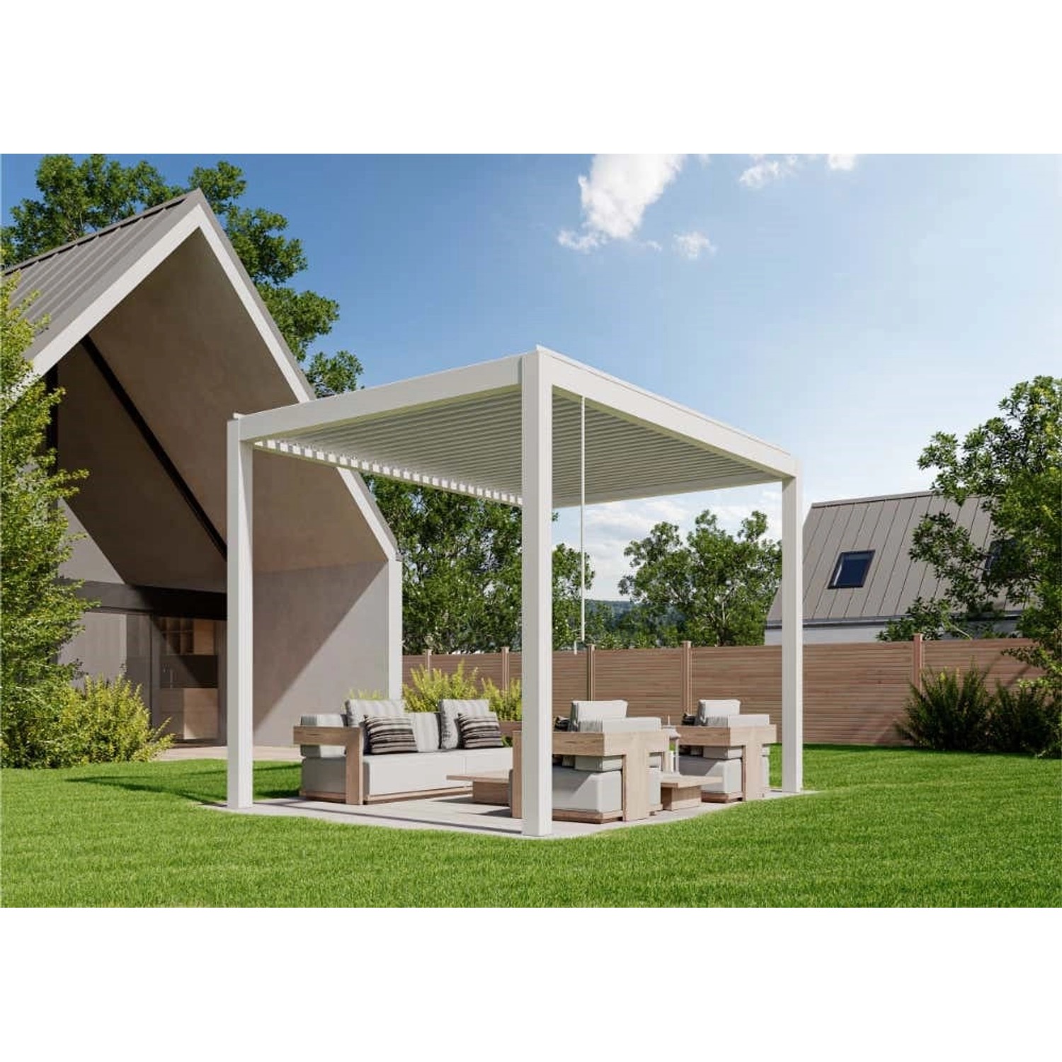 Huun Pergola Piano in Weiß 400 x 300 cm günstig online kaufen