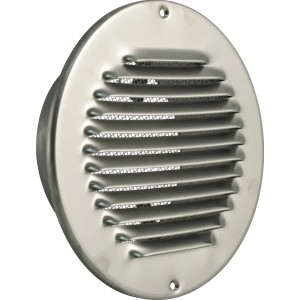 Marley Lüftungsgitter Edelstahl mit Rohranschluss 125 mm für Lüftungsanlagen.