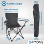 24Move Campingstuhl, grün, mit Getränkehalter und Tragetasche. Faltbarer Anglerstuhl bis 100kg.