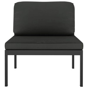 vidaXL Gartenlounge-Sofa, anthrazitfarben, mit Kissen. Teil eines modularen Gartenmöbel-Sets.