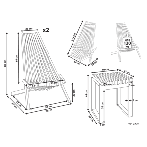 Beliani Bistro Set BELLANO Heller Holzfarbton