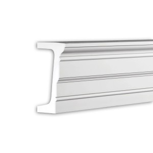 Weißes PROFHOME Architrav Fassadenprofil / Stuckleiste für den Außenbereich, 200 cm lang.
