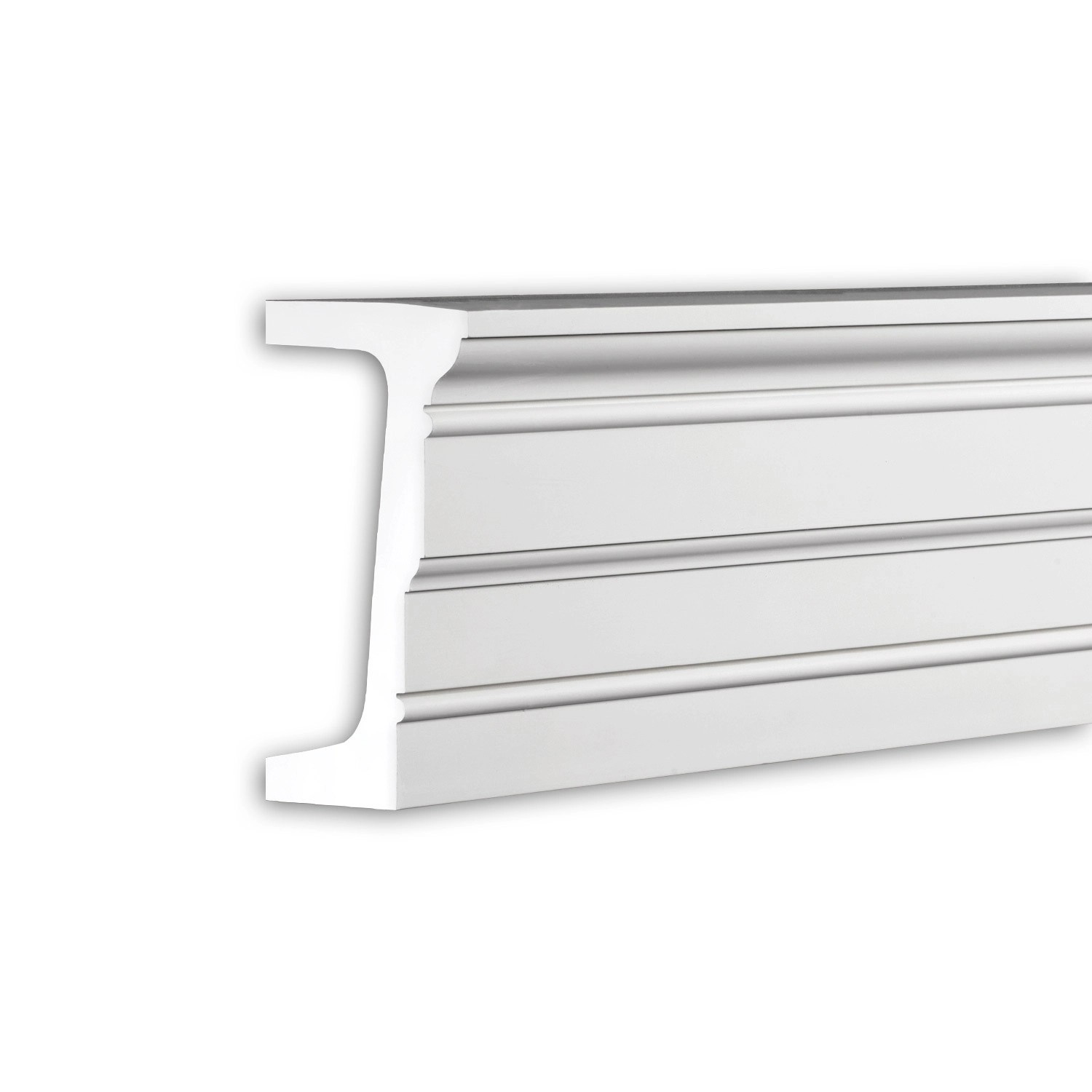 PROFHOME 404302 Architrav Fassadenprofil Stuckleiste Außenstuck 2 m 200 cm x 9,5 cm x 17,3 cm Weiß