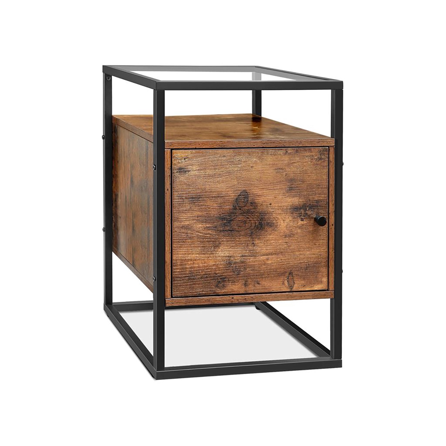 Vasagle Glastisch Industrie-Design 40 cm x 40 cm x 60 cm Braun günstig online kaufen