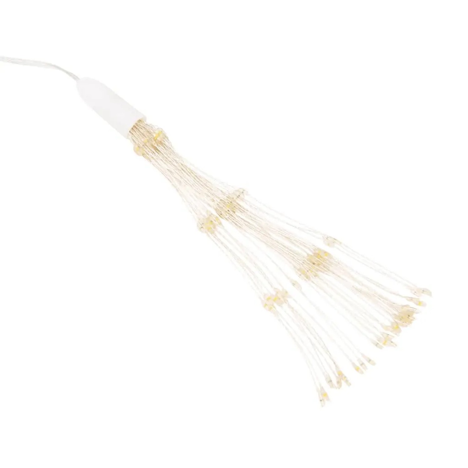 Mehrfarbige LED Feuerwerk Lichterkette, 8er Set für Außen, transparentes Kabel.