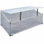 TTL GARDEN Frühbeet-Aufsatz aus Aluminium und Polycarbonat für Hochbeet, mit geöffnetem Deckel.