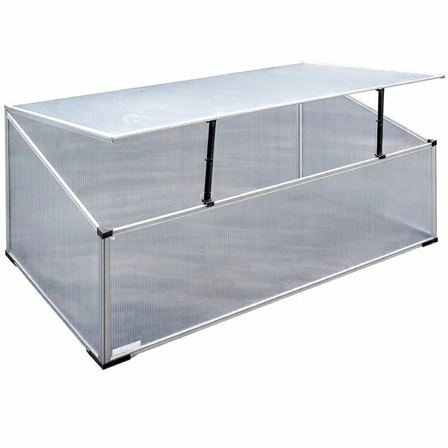 TTL GARDEN Frühbeet-Aufsatz Aluminium 100×60×40 cm – Hochbeet Gewächshaus Aufsatz Mit Polycarbonat Für Anzucht