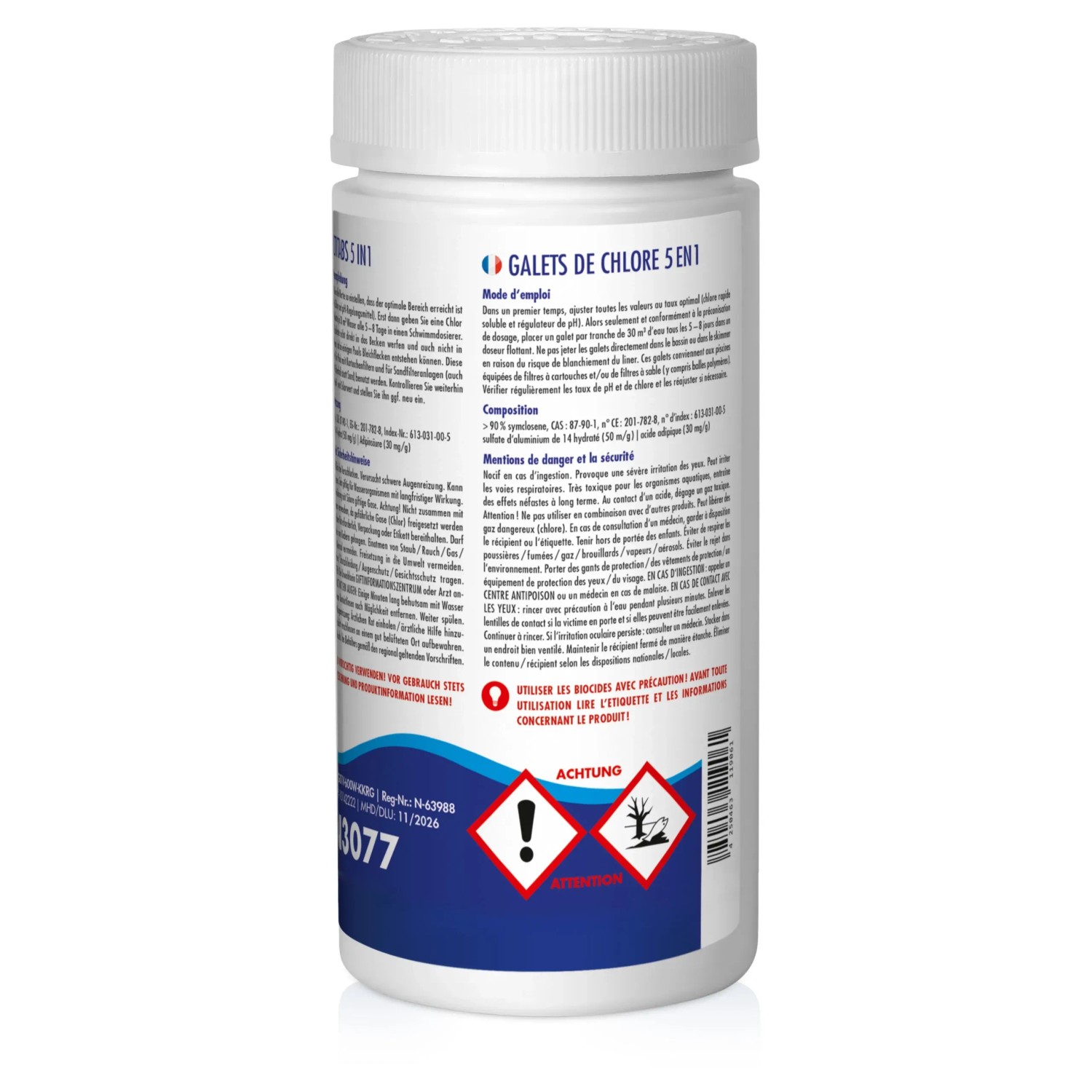 Bayzid Multitabs 5in1 200g für Pools, 1kg Dose zur Poolpflege.