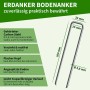 Verzinkter U-förmiger Erdanker aus Stahl, 200 mm lang, 3,8 mm Durchmesser, mit spitzen Enden für sicheren Halt im Garten und beim Camping.