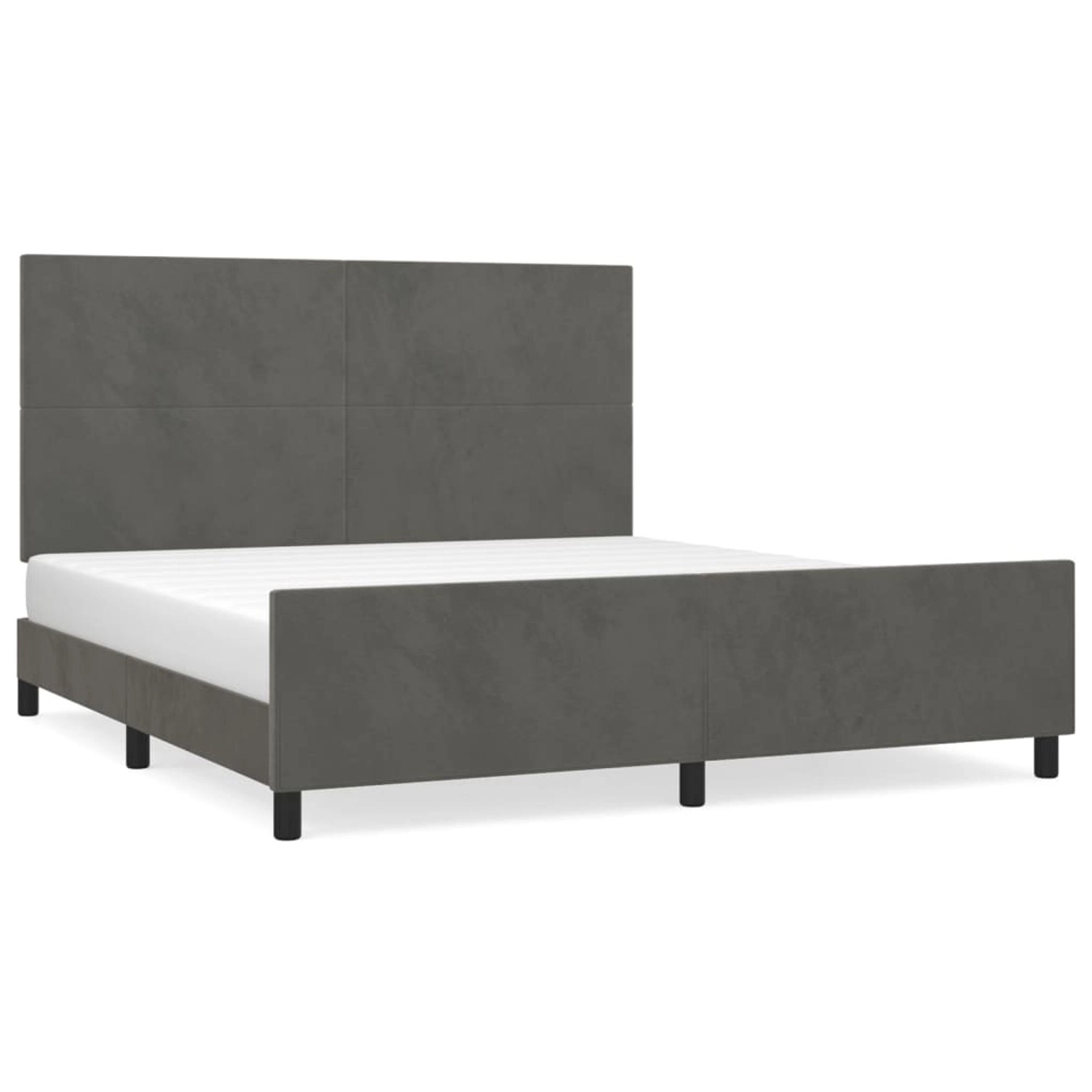 vidaXL Bettgestell ohne Matratze Dunkelgrau 160x200 cm Samt 3125642 günstig online kaufen