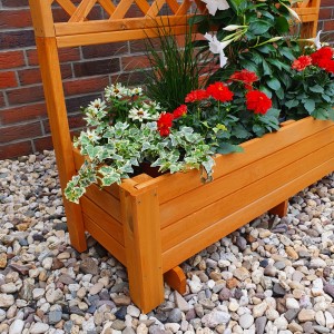 Promadino Rankkasten Romantica aus Kiefernholz mit Pflanzen, 120x38x140cm.