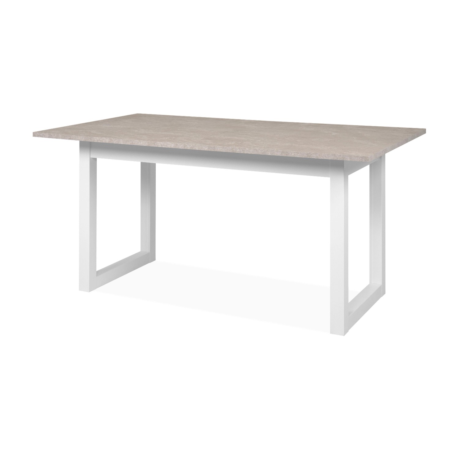 Furn.Design Esstisch Weiß und Sandstein 160 x 200 cm Küchentisch Ausziehbar günstig online kaufen