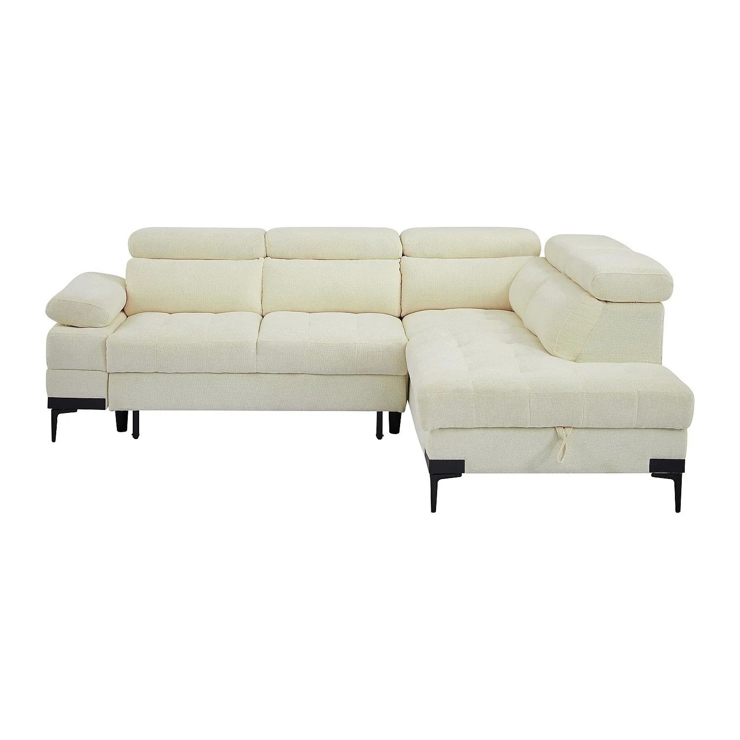 Vente-unique Schlafsofa Ticouta Gebrochenes Weiß 256 cm