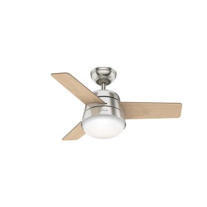 HUNTER FANS Deckenventilator Finley Nickel, 91 cm, mit Licht und Fernbedienung.