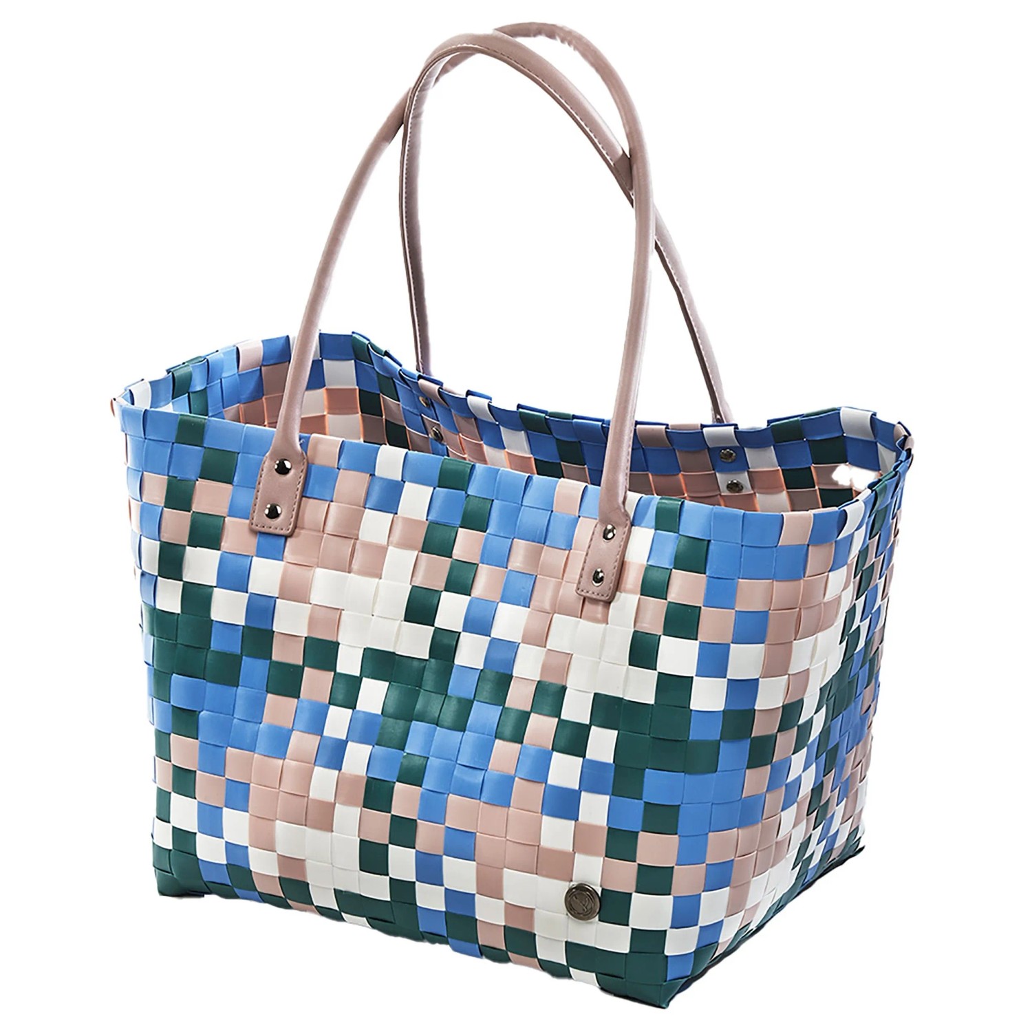 Kobolo Shopper MARE aus PE mit PU Henkeln Blau Weiß Beige Türkis