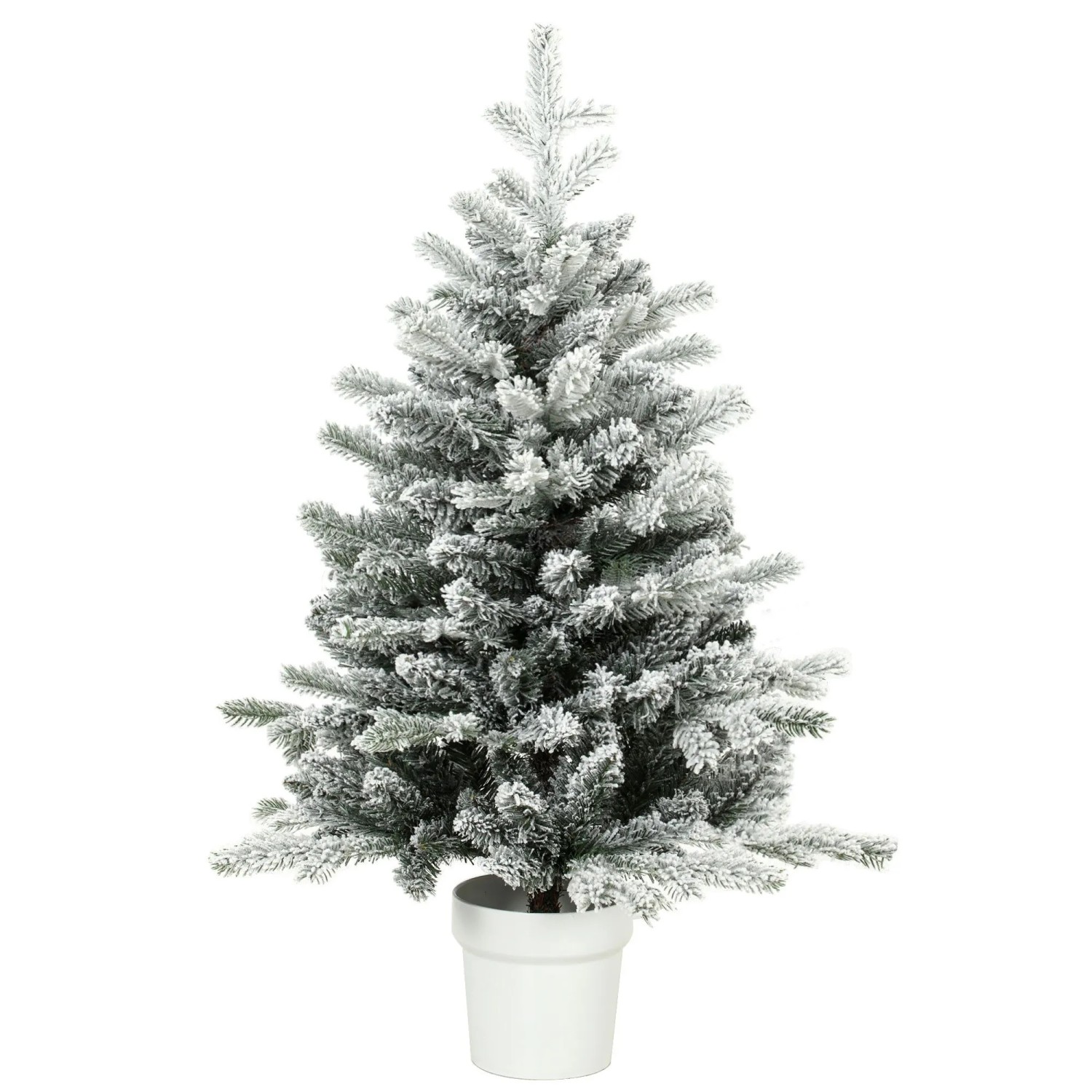 HOMCOM Weihnachtsbaum Kunststoff Stahl 66 x 66 x 90 cm Weiß