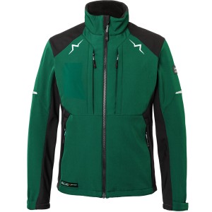 Kübler Pulse Softshell Jacke in Moosgrün/Schwarz (Größe L) für Herren. Arbeitskleidung mit praktischen Taschen.
