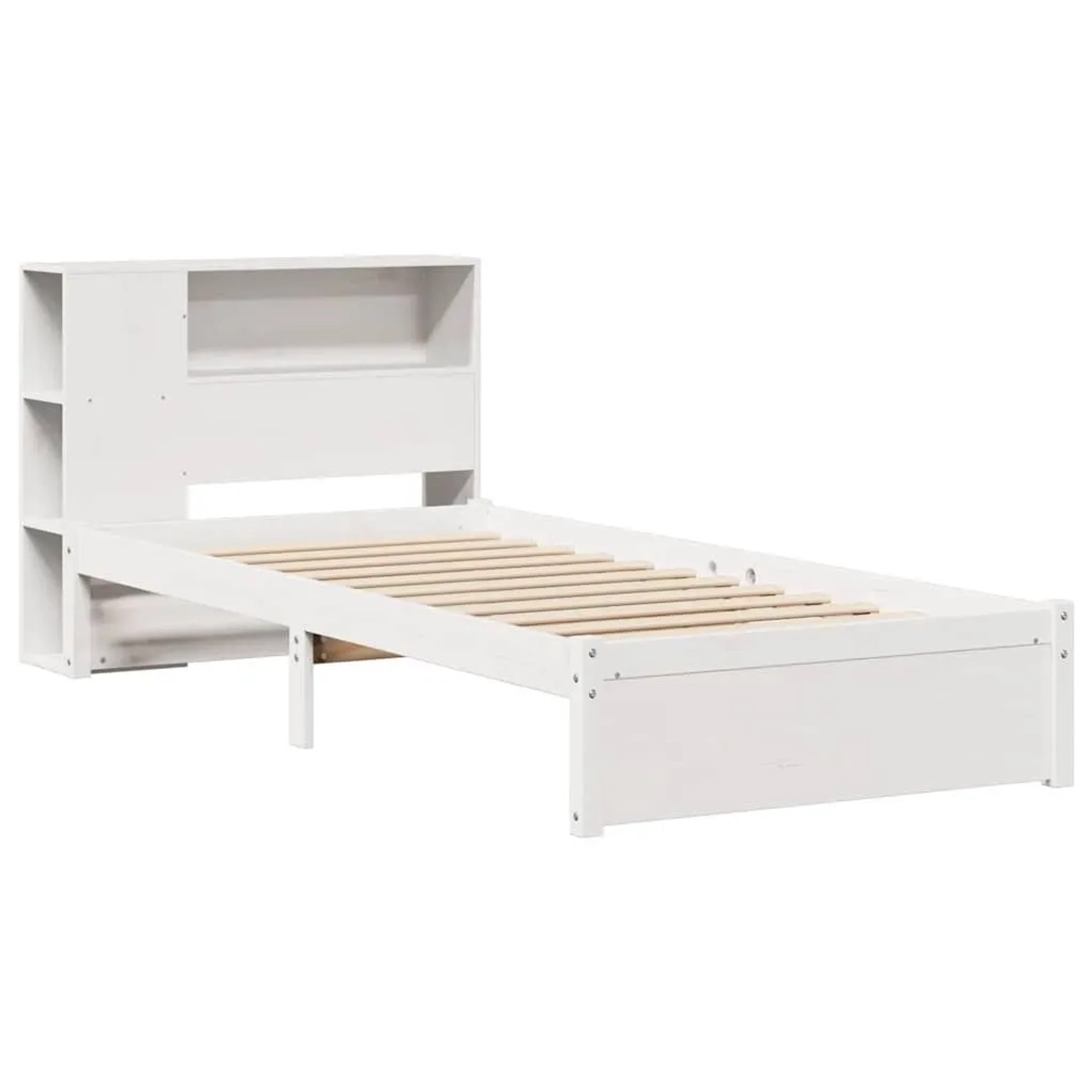 vidaXL Massivholzbett mit Regal ohne Matratze Weiß 75x190 cm Kiefer 3322370 günstig online kaufen