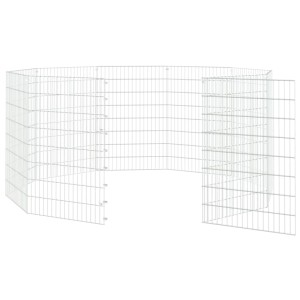 vidaXL Kaninchenkäfig mit 10 Paneelen aus verzinktem Eisen, flexibel aufbaubar.