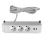 Kalb 3er Aufsatzsteckdose mit USB-A/C zum Anklemmen für Möbel & Elektroinstallation.