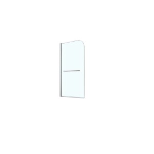 Glaszentrum Hagen Badewannenaufsatz 120x140cm für Badewanne, Klarglas mit silbernen Profilen.