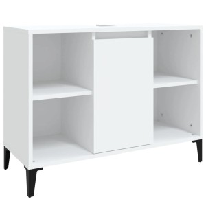 vidaXL Waschbeckenunterschrank Weiß 80x33x60 cm Holzwerkstoff 821292