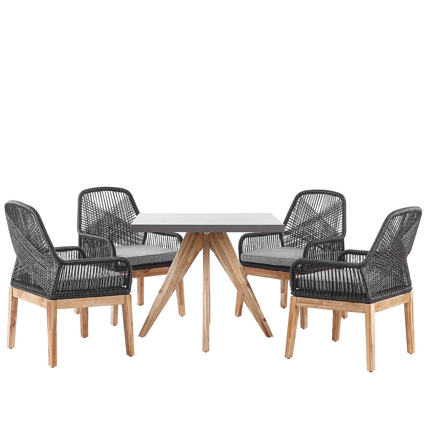 Beliani Gartentisch Set OLBIA Hellgrau 90x90x76 günstig online kaufen
