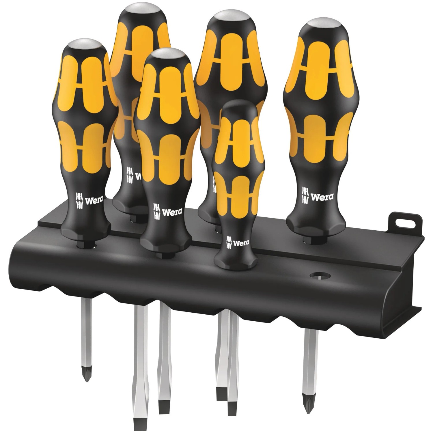 Wera Schraubendreher 932/6, (Set, 6 St., 2x SPH Kreuzschlitz-Schraubendreher), Zum Schrauben, Meißeln, Stemmen und Lösen festsitzender Schrauben