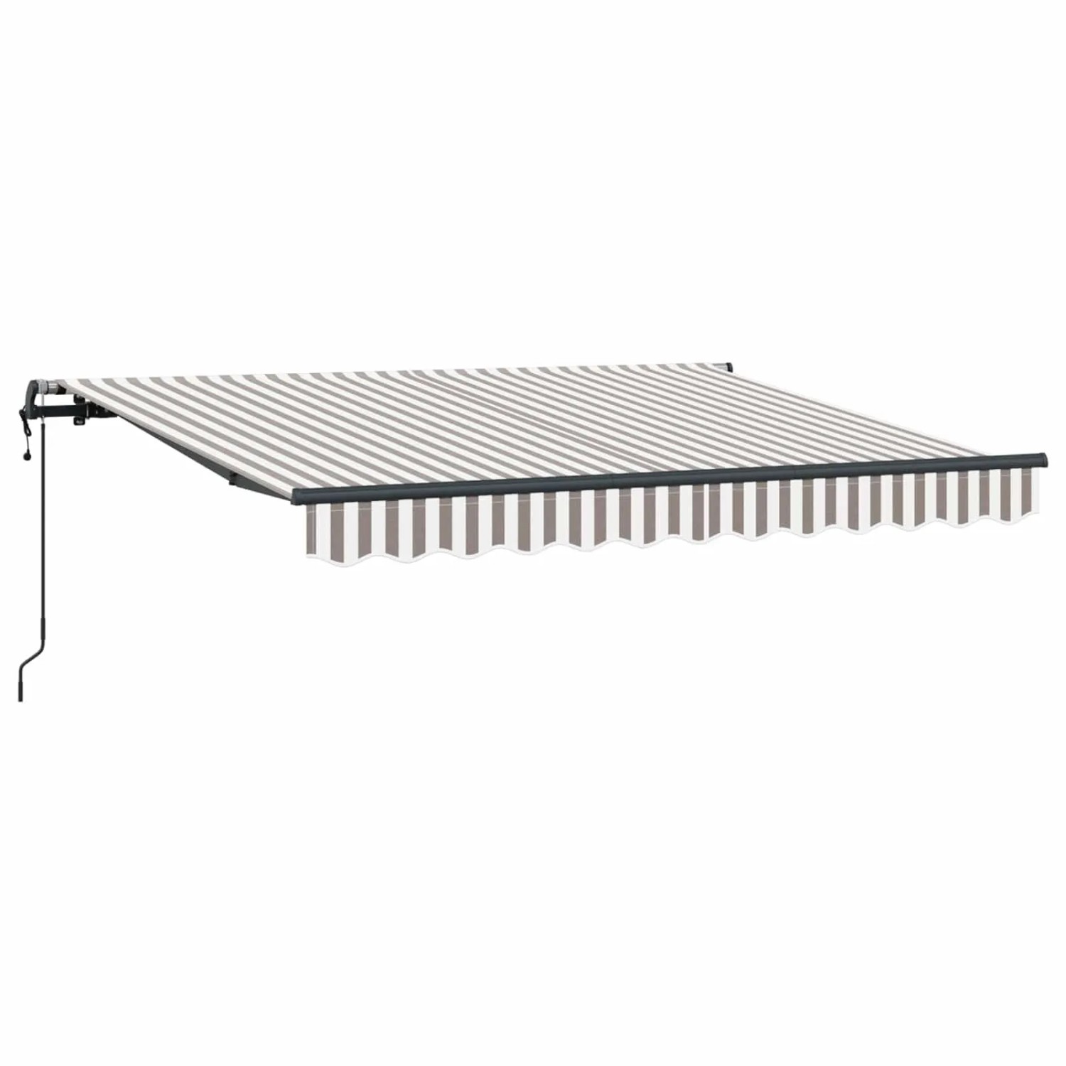 vidaXL Ausziehbare Markise Hellgrau und Weiß 450 x 350 cm 3426285