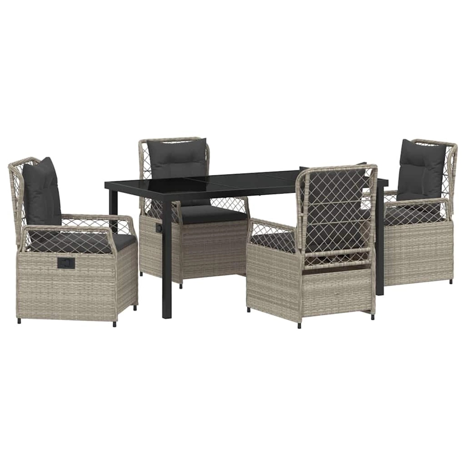 vidaXL Garten Essgruppe 5-Tlg Hellgrau Poly Rattan 3381019 günstig online kaufen