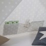 Homestyle4u Kinderbett Tipi innen mit Sternen-Zeltstoff, Aufbewahrungstasche, Buch und Kuscheltier. Gemütliche Schlafhöhle.