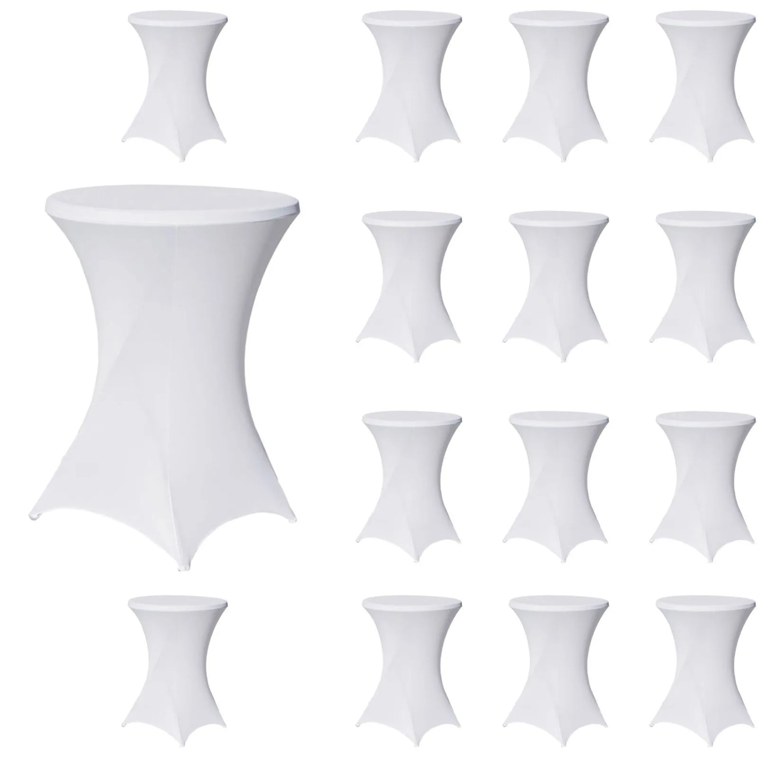 TRUTZHOLM 15x Stehtischhusse Tischdecke Husse Bistrotisch Decke 60cm Weiß