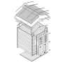 Explosionszeichnung Timbela Holz-Gartenhaus M369C+M367G mit Boden, beige/braun, 4,33 m²