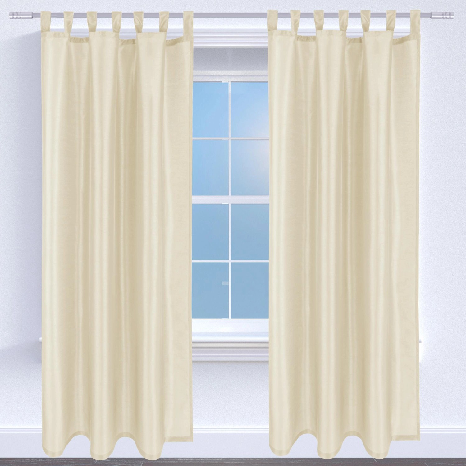 Arsvita Gardinen-Set Alessia, 2 Stück, blickdicht, beige, 140x245 cm mit Schlaufen.