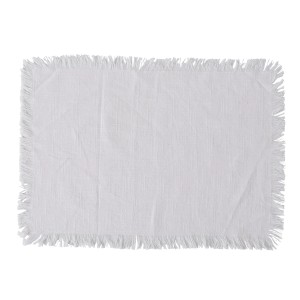 Beige-weißes Boltze Home Tischset Lenea mit Fransen, 38x52 cm, aus der Kategorie Tischdecken.