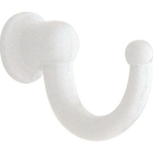 Weißer Wandhaken aus Metall, Modell 744, zur einfachen Montage.