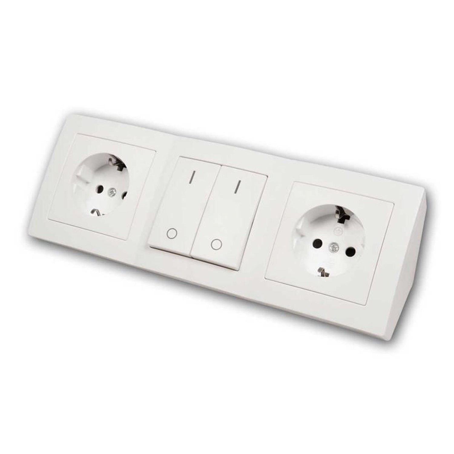 McPower Steckdosenblock Flair 2-Fach Schalter Weiß günstig online kaufen