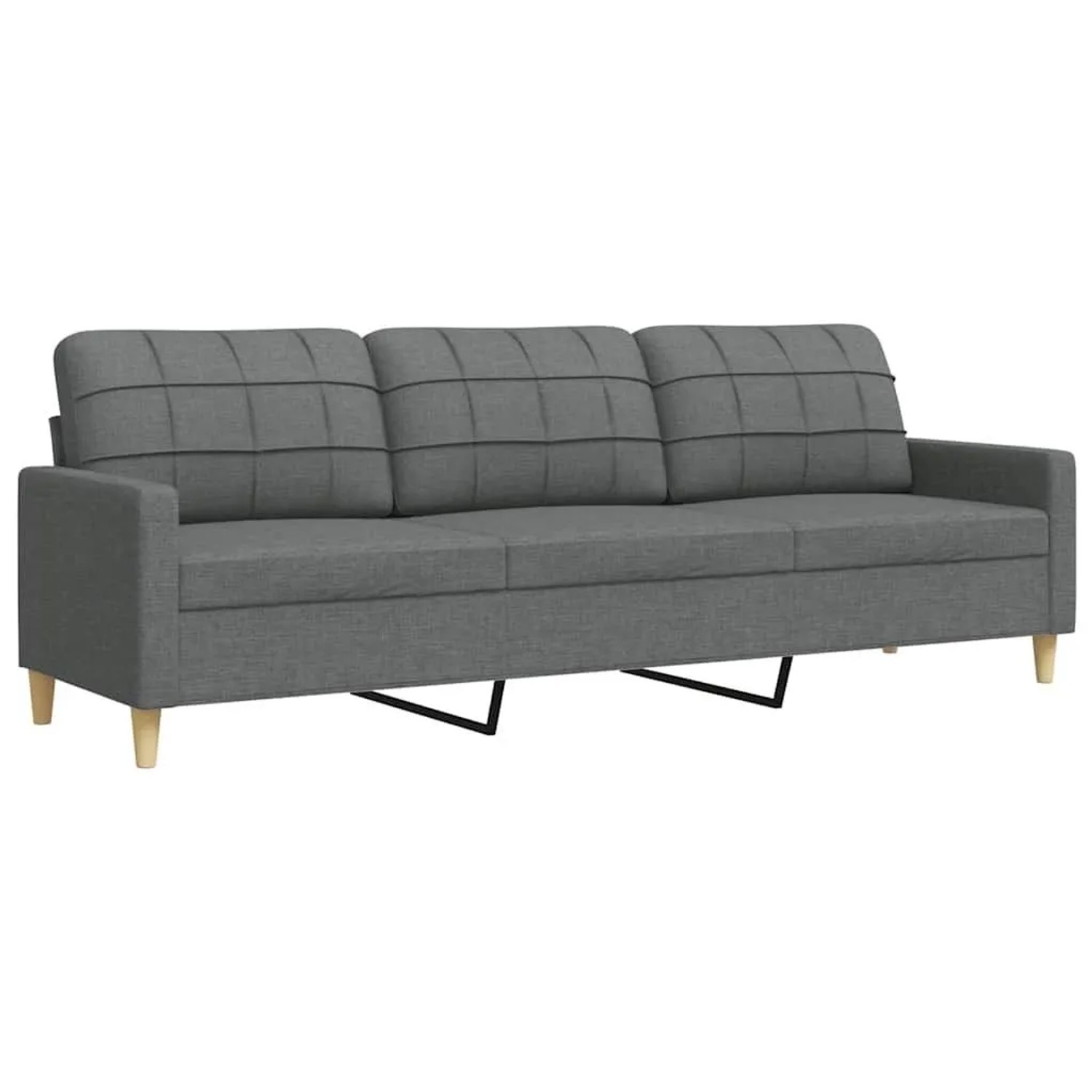 vidaXL 3-Sitzer-Sofa Dunkelgrau 210 cm Stoff 4007415 günstig online kaufen