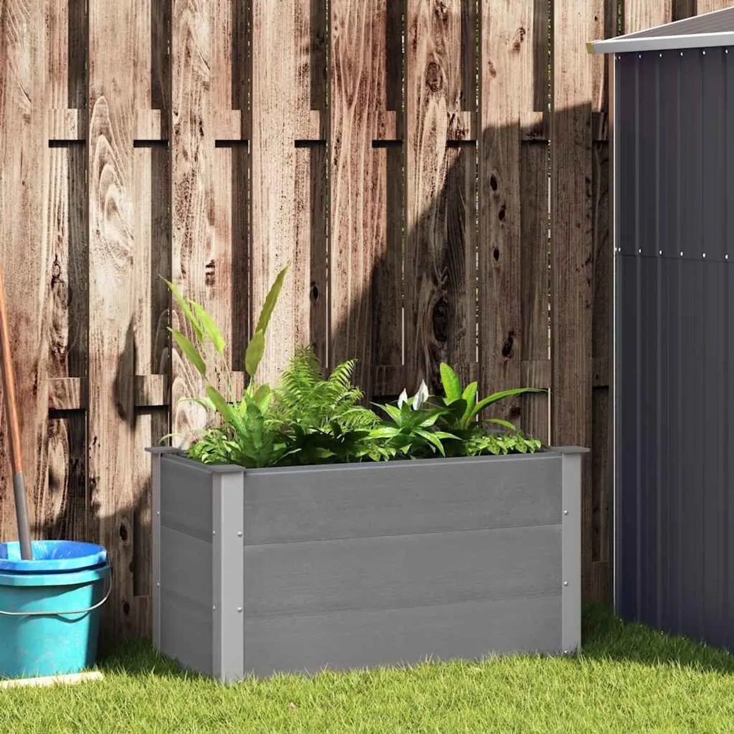 Furnicato Garten-hochbeet Wpc 100 X 50 X 54 Cm Grau