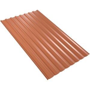 Weckman Stahl-Trapezprofil in Ziegelrot, 1135x1500mm, für Dach und Wand.