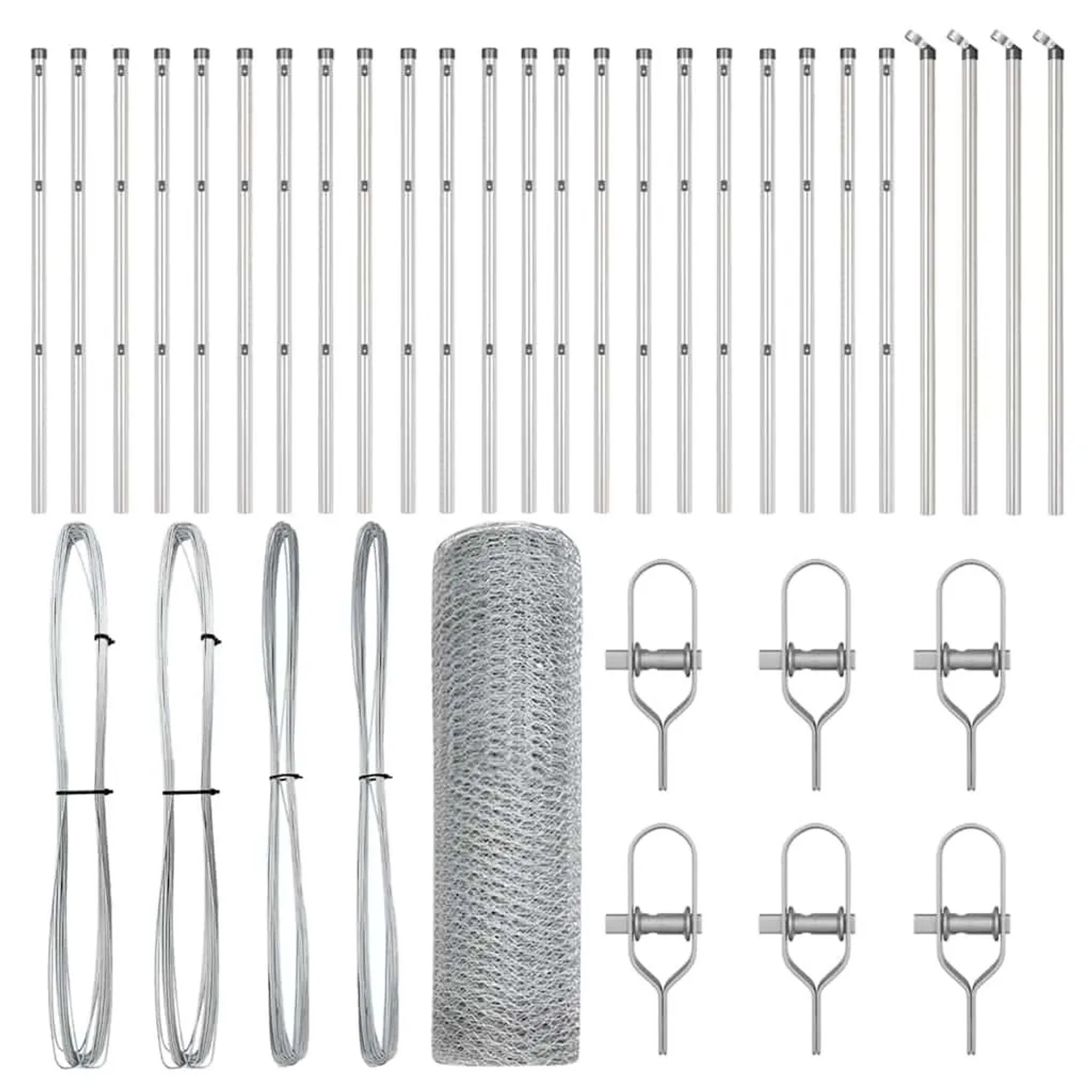 vidaXL Zaunpfosten Silber 50 x 0,5 m 13 mm Masche Stahl 3352978 günstig online kaufen