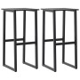 2er Set vidaXL Barhocker, schwarz, aus pulverbeschichtetem Stahl für Garten, Balkon oder Terrasse.