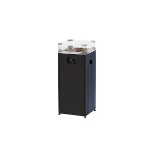 Buschbeck Loungefeuer Malta Schwarz: Terrassenheizer mit Lavasteinen und Glaswindschutz.