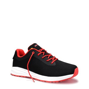 Elten Marais Black-Red Low ESD O1 Berufshalbschuh Gr. 41 aus Mesh mit rotem Akzent.